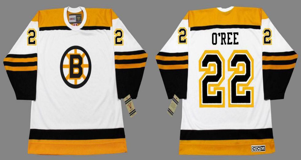2019 Men Boston Bruins 22 Oree White CCM NHL jerseys